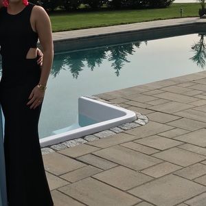 lulus long black prom dress with cut outs size xs